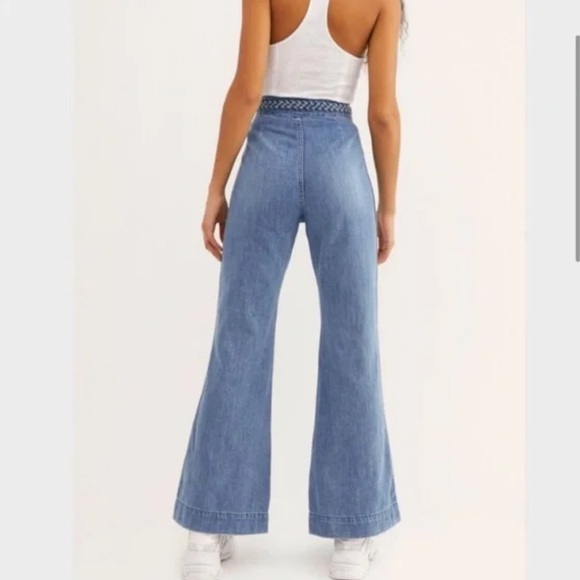 Free People Seasons in the Sun Flare High Waist Jeans W2302 Sz 27 - Picture 2 of 11